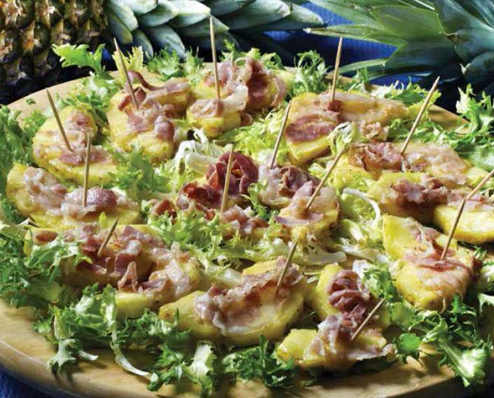 Bocconcini di pancetta e ananas