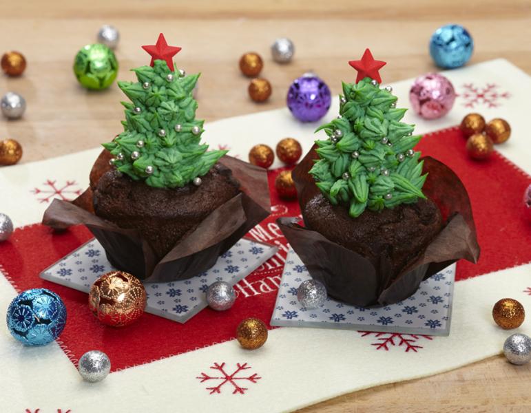 Cupcake con alberello di natale