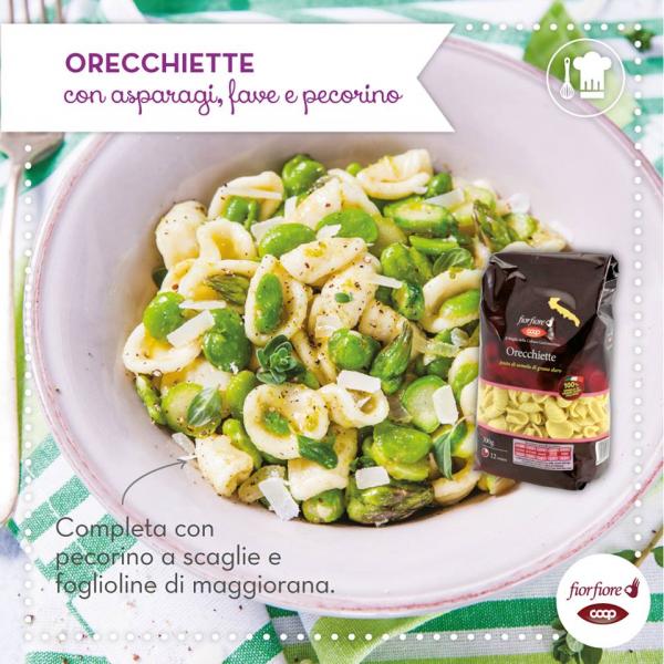 Orecchiette con asparagi, fave e pecorino