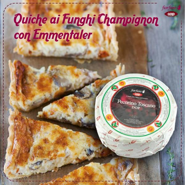 quiche con funghi e Emmentaler