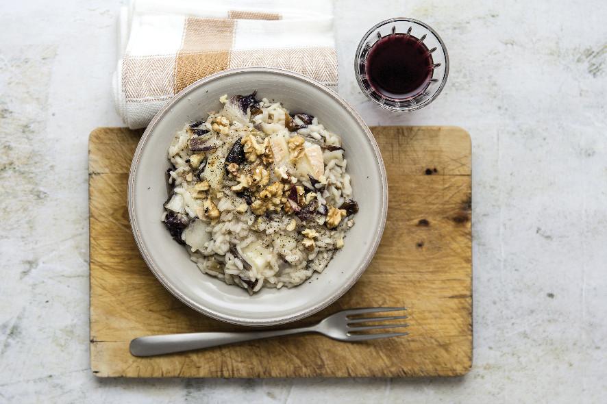 Risotto con radicchio, Raschera e noci