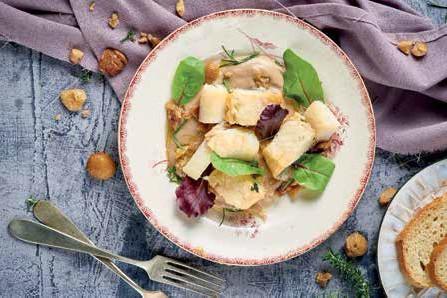 Trancetto di baccalà in crema di castagne